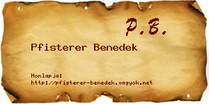 Pfisterer Benedek névjegykártya