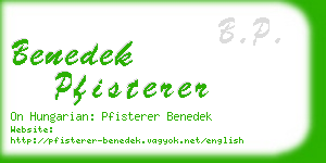 benedek pfisterer business card